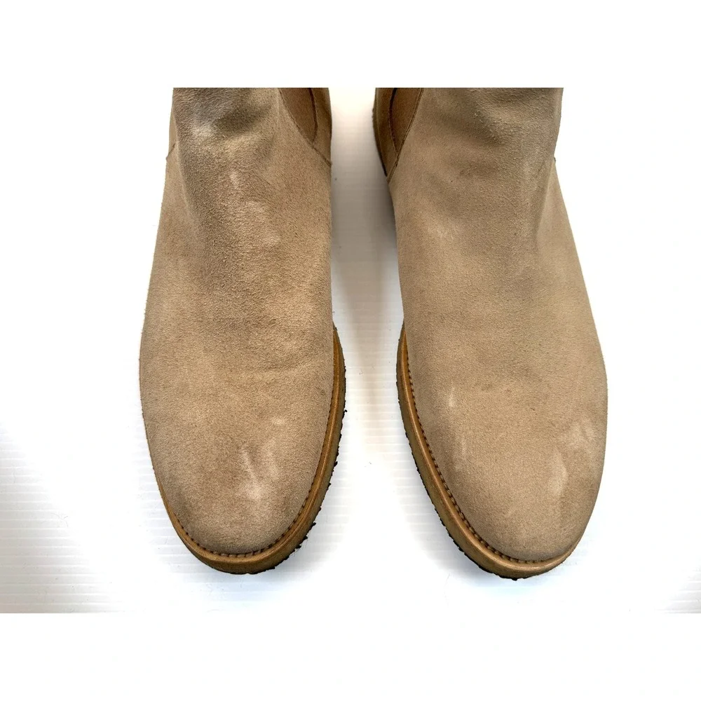 ORO Alicante Crepe‎ Chelsea Boots Mens 12 $385 Suede Pull on Round Toe Ankle Tan